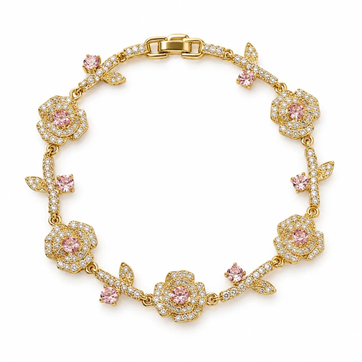 Pembe Zirkon Rose Bileklik